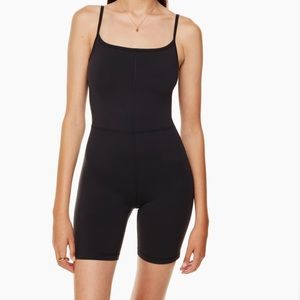 Aritzia Black Slim-Fit Spaghetti-Strap Romper